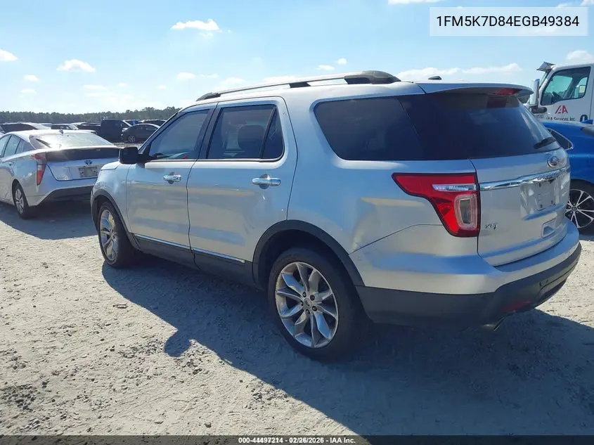 1FM5K7D84EGB49384 2014 Ford Explorer Xlt