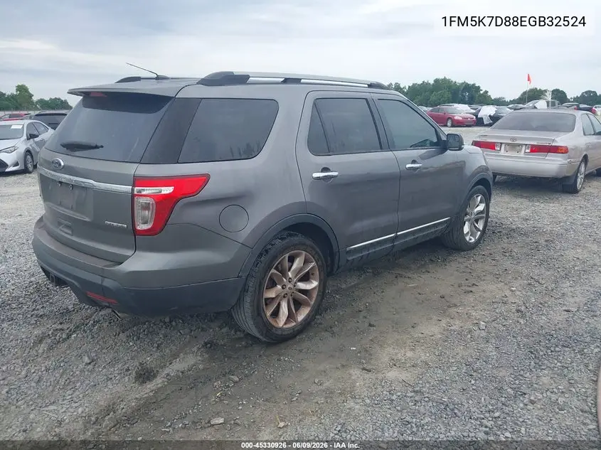 1FM5K7D88EGB32524 2014 Ford Explorer Xlt