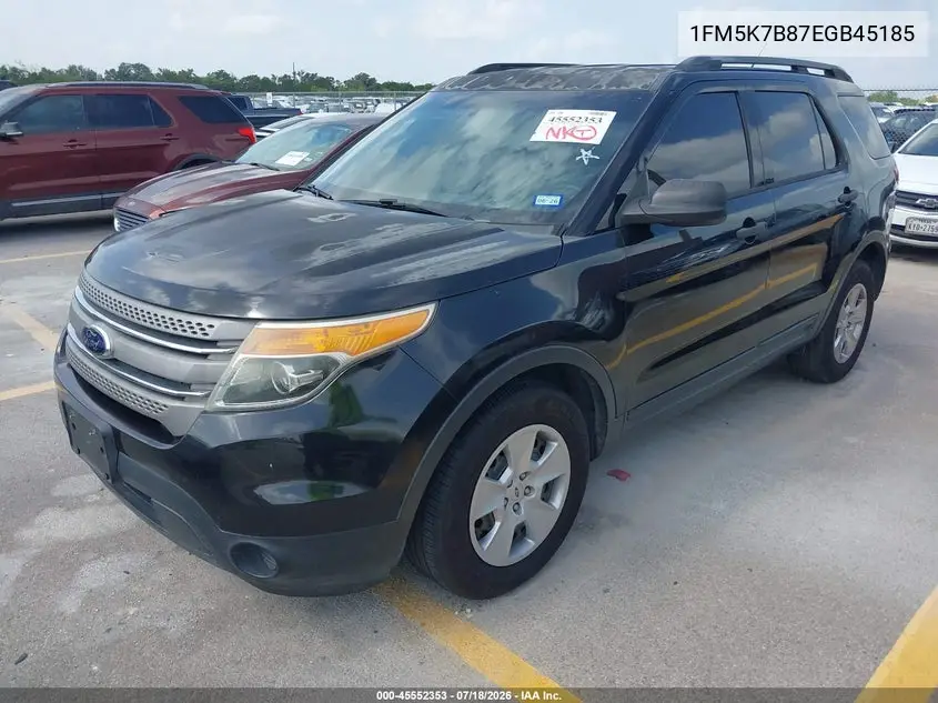 2014 Ford Explorer VIN: 1FM5K7B87EGB45185 Lot: 45552353