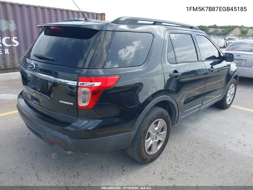 2014 Ford Explorer VIN: 1FM5K7B87EGB45185 Lot: 45552353
