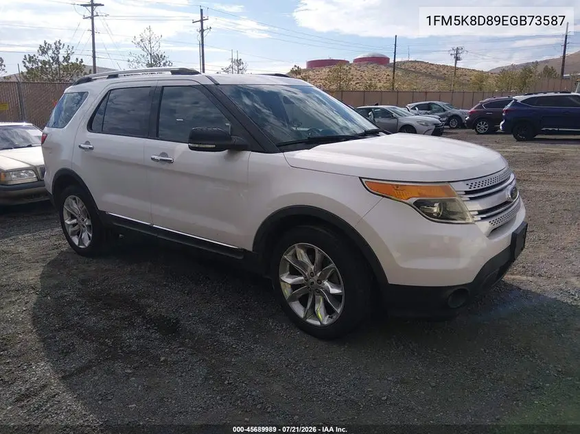 2014 Ford Explorer Xlt VIN: 1FM5K8D89EGB73587 Lot: 45689989