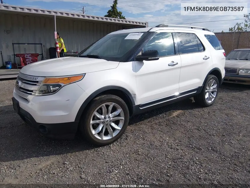 2014 Ford Explorer Xlt VIN: 1FM5K8D89EGB73587 Lot: 45689989
