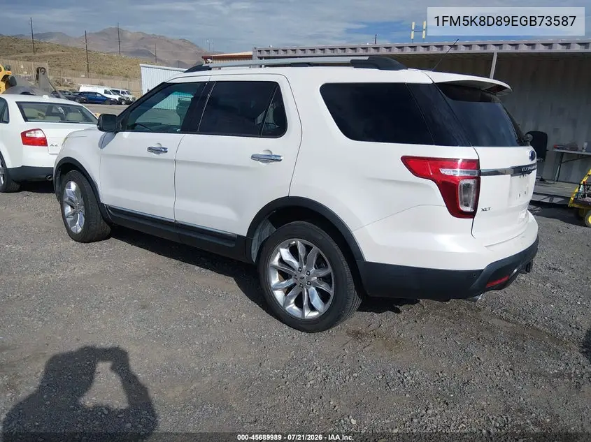 2014 Ford Explorer Xlt VIN: 1FM5K8D89EGB73587 Lot: 45689989