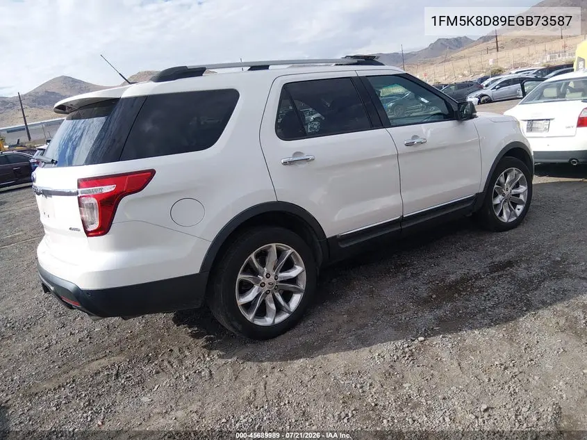 2014 Ford Explorer Xlt VIN: 1FM5K8D89EGB73587 Lot: 45689989
