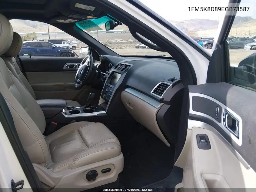 2014 Ford Explorer Xlt VIN: 1FM5K8D89EGB73587 Lot: 45689989