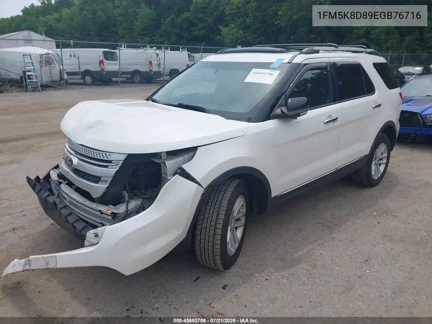 2014 Ford Explorer Xlt VIN: 1FM5K8D89EGB76716 Lot: 45693706