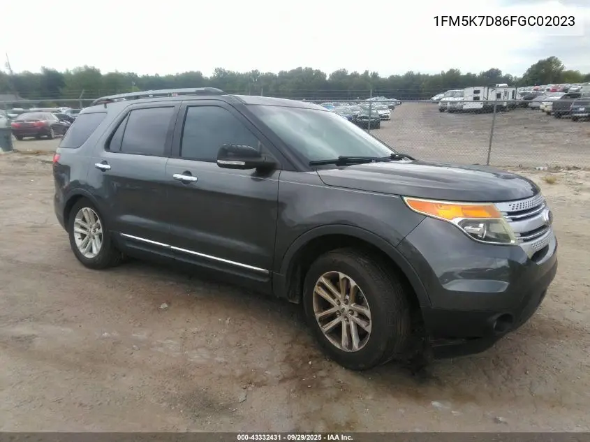 1FM5K7D86FGC02023 2015 Ford Explorer Xlt