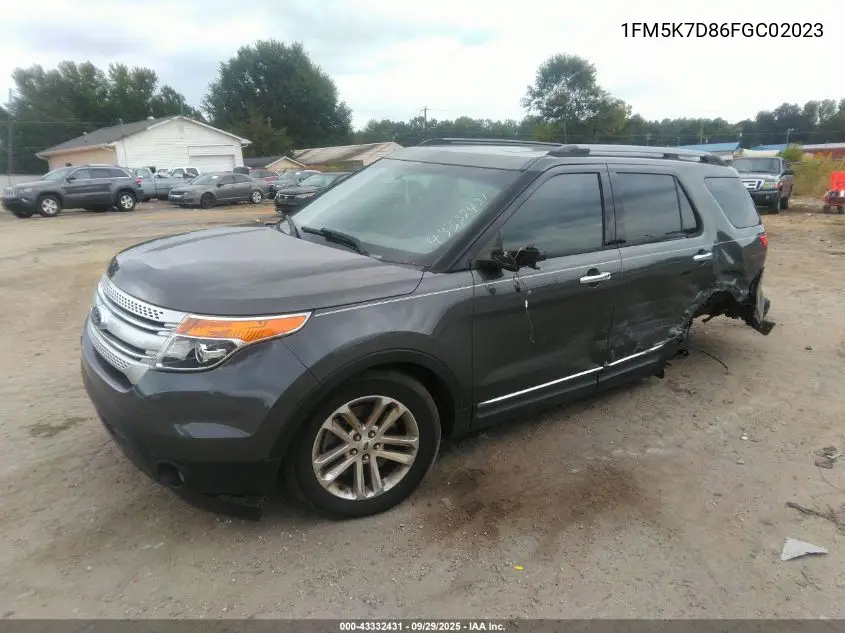 1FM5K7D86FGC02023 2015 Ford Explorer Xlt