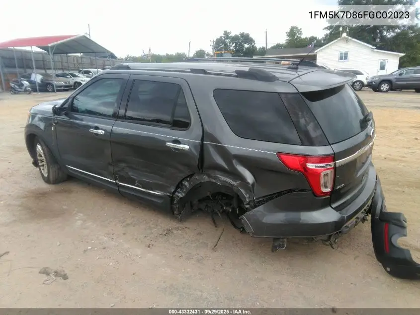 1FM5K7D86FGC02023 2015 Ford Explorer Xlt