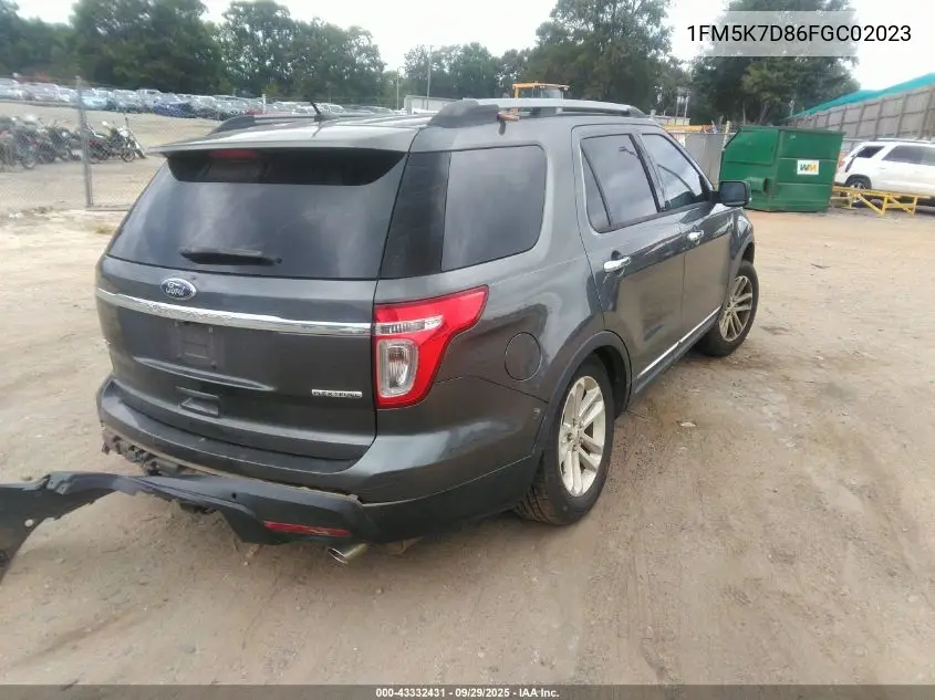 1FM5K7D86FGC02023 2015 Ford Explorer Xlt