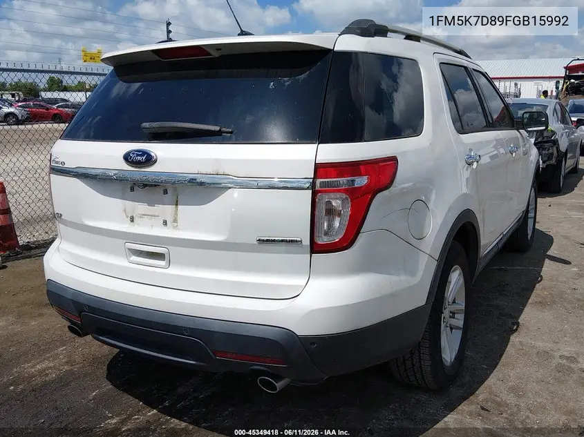 2015 Ford Explorer Xlt VIN: 1FM5K7D89FGB15992 Lot: 45349418