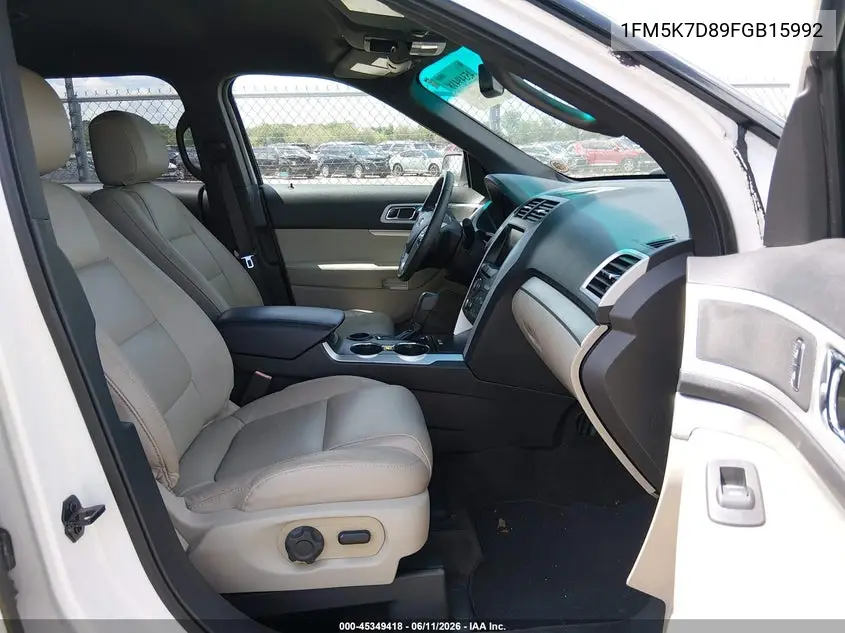 2015 Ford Explorer Xlt VIN: 1FM5K7D89FGB15992 Lot: 45349418