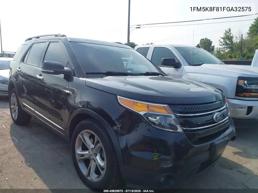 2015 Ford Explorer Limited VIN: 1FM5K8F81FGA32575 Lot: 45628970