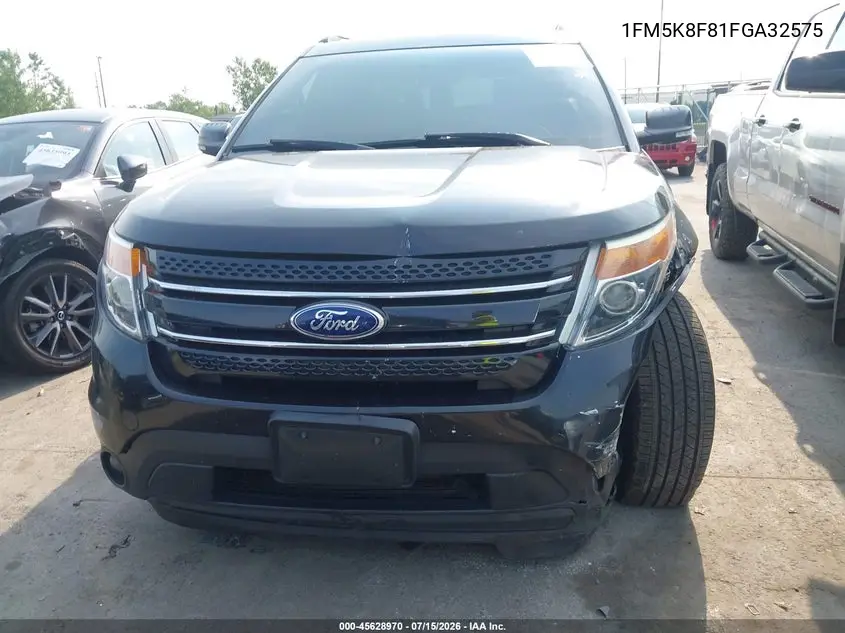 2015 Ford Explorer Limited VIN: 1FM5K8F81FGA32575 Lot: 45628970