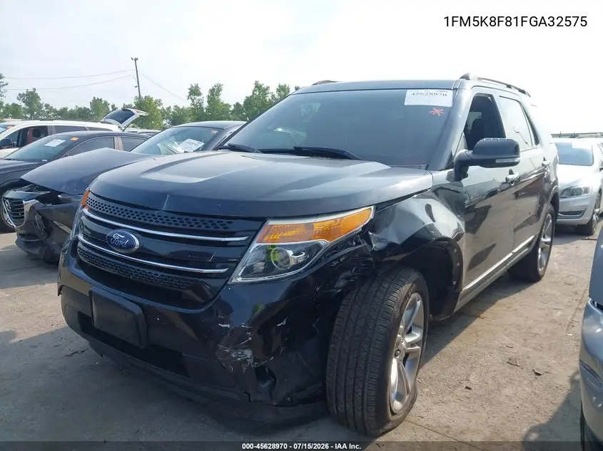 2015 Ford Explorer Limited VIN: 1FM5K8F81FGA32575 Lot: 45628970