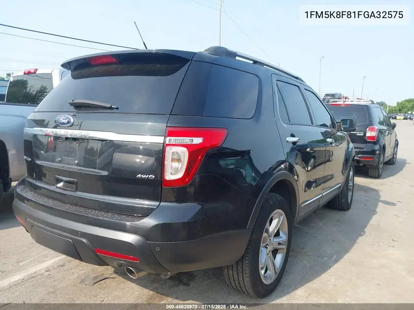 2015 Ford Explorer Limited VIN: 1FM5K8F81FGA32575 Lot: 45628970