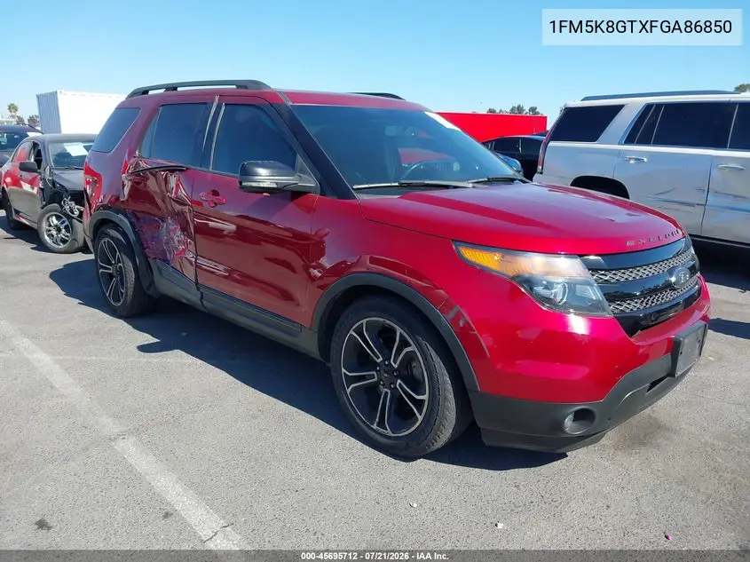 2015 Ford Explorer Sport VIN: 1FM5K8GTXFGA86850 Lot: 45695712