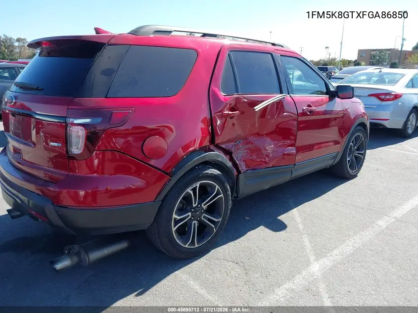 2015 Ford Explorer Sport VIN: 1FM5K8GTXFGA86850 Lot: 45695712
