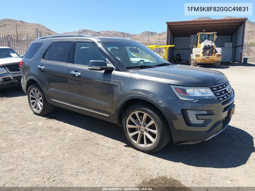2016 Ford Explorer Limited VIN: 1FM5K8F82GGC49831 Lot: 45305973