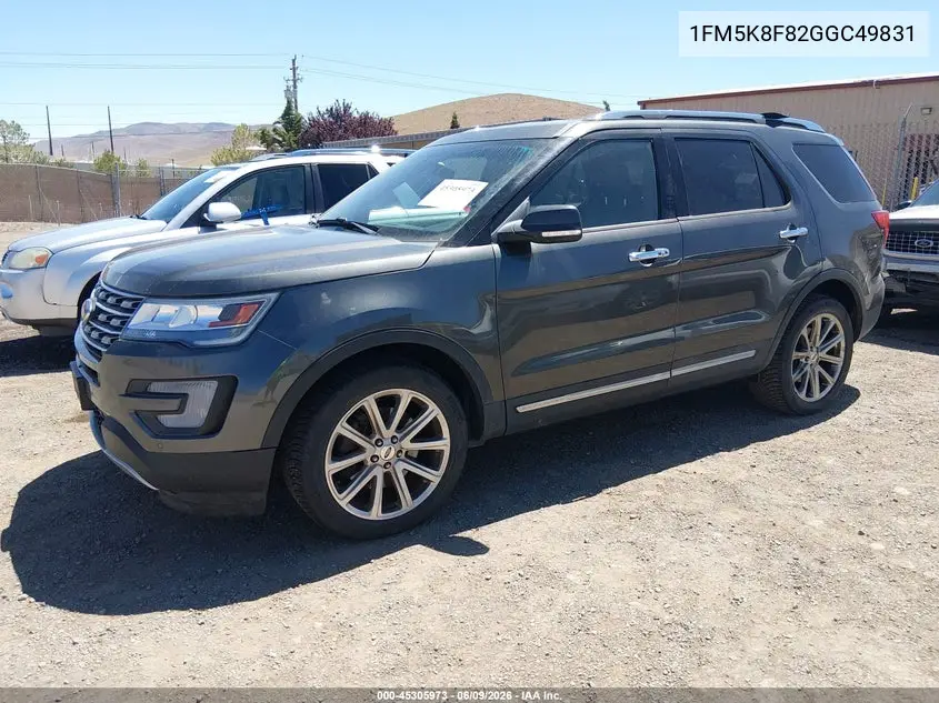 2016 Ford Explorer Limited VIN: 1FM5K8F82GGC49831 Lot: 45305973