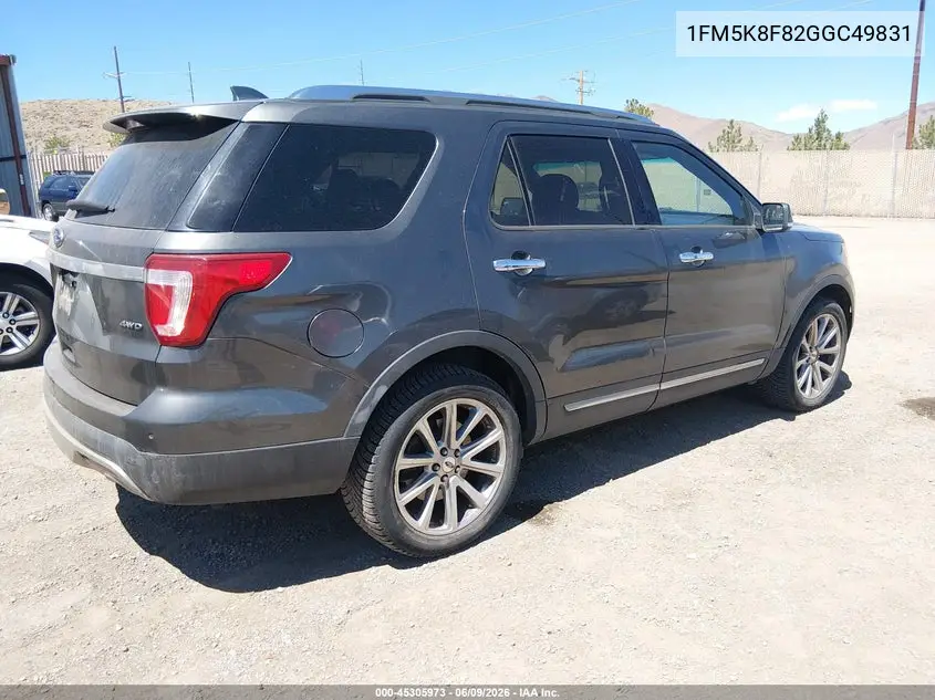 2016 Ford Explorer Limited VIN: 1FM5K8F82GGC49831 Lot: 45305973