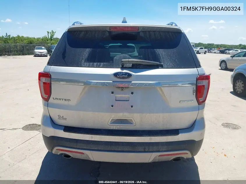 2016 Ford Explorer Limited VIN: 1FM5K7FH9GGA00324 Lot: 45442441