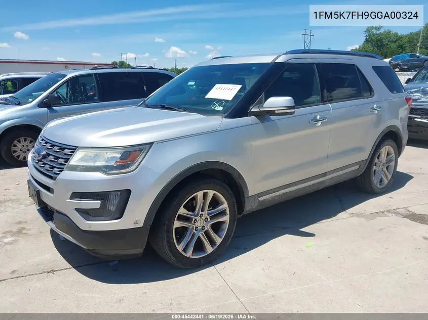 2016 Ford Explorer Limited VIN: 1FM5K7FH9GGA00324 Lot: 45442441