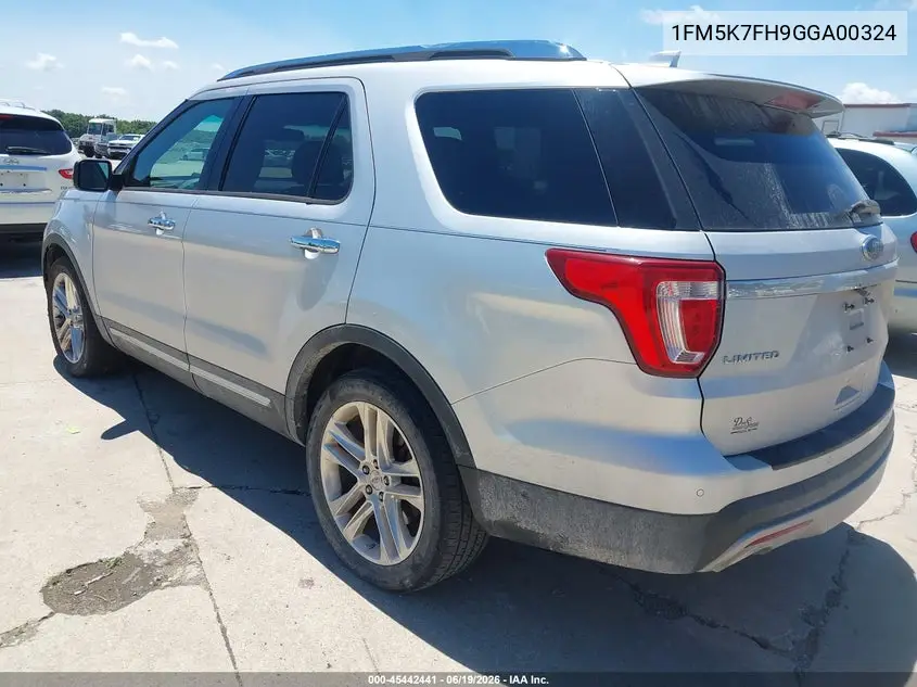 2016 Ford Explorer Limited VIN: 1FM5K7FH9GGA00324 Lot: 45442441
