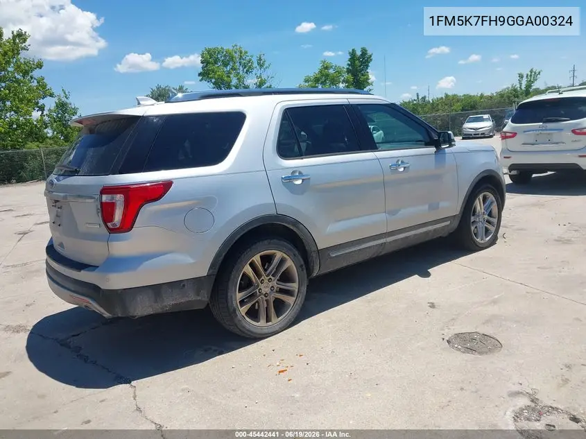 2016 Ford Explorer Limited VIN: 1FM5K7FH9GGA00324 Lot: 45442441