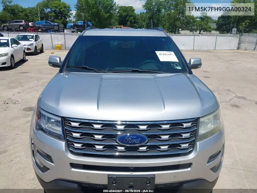 2016 Ford Explorer Limited VIN: 1FM5K7FH9GGA00324 Lot: 45442441