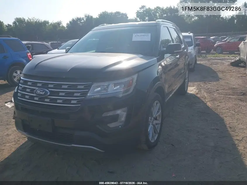 2016 Ford Explorer Limited VIN: 1FM5K8F83GGC49286 Lot: 45639043