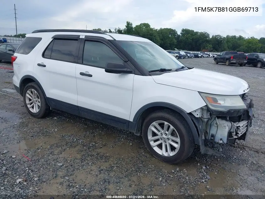 2016 Ford Explorer VIN: 1FM5K7B81GGB69713 Lot: 45646080