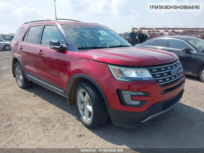 2017 Ford Explorer Xlt VIN: 1FM5K8DH5HGB66690 Lot: 30093234
