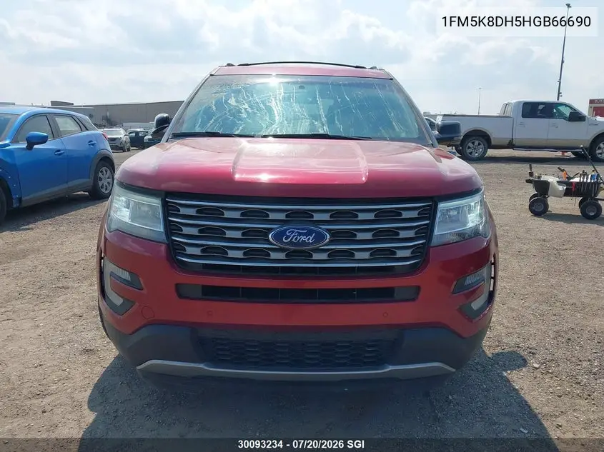 2017 Ford Explorer Xlt VIN: 1FM5K8DH5HGB66690 Lot: 30093234