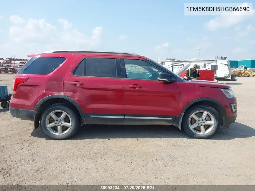 2017 Ford Explorer Xlt VIN: 1FM5K8DH5HGB66690 Lot: 30093234
