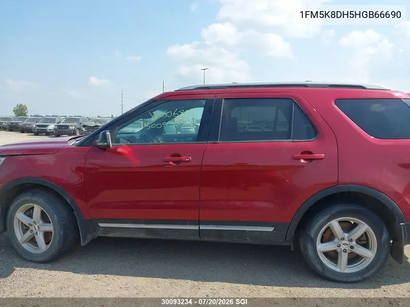 2017 Ford Explorer Xlt VIN: 1FM5K8DH5HGB66690 Lot: 30093234