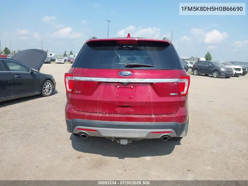 2017 Ford Explorer Xlt VIN: 1FM5K8DH5HGB66690 Lot: 30093234