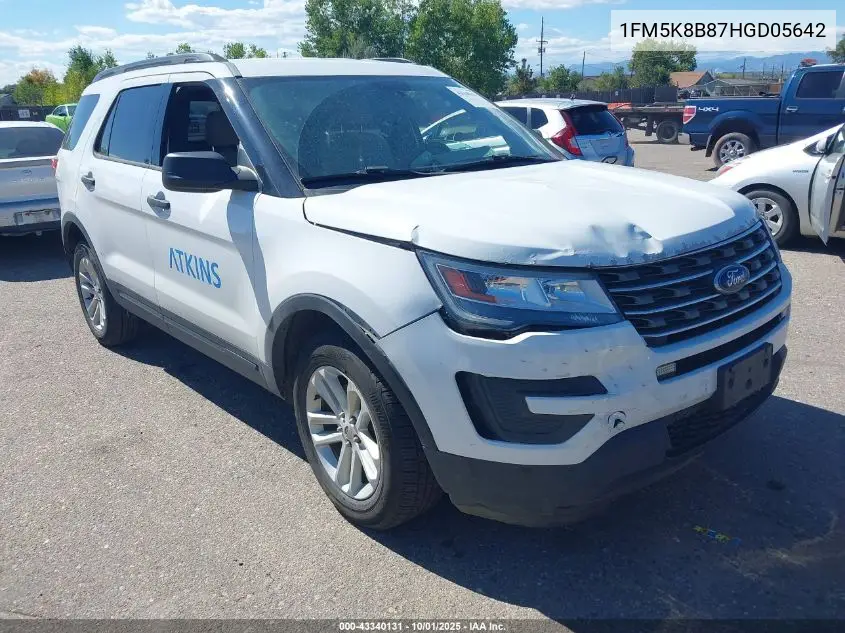 1FM5K8B87HGD05642 2017 Ford Explorer