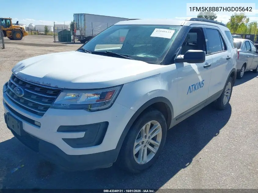 1FM5K8B87HGD05642 2017 Ford Explorer