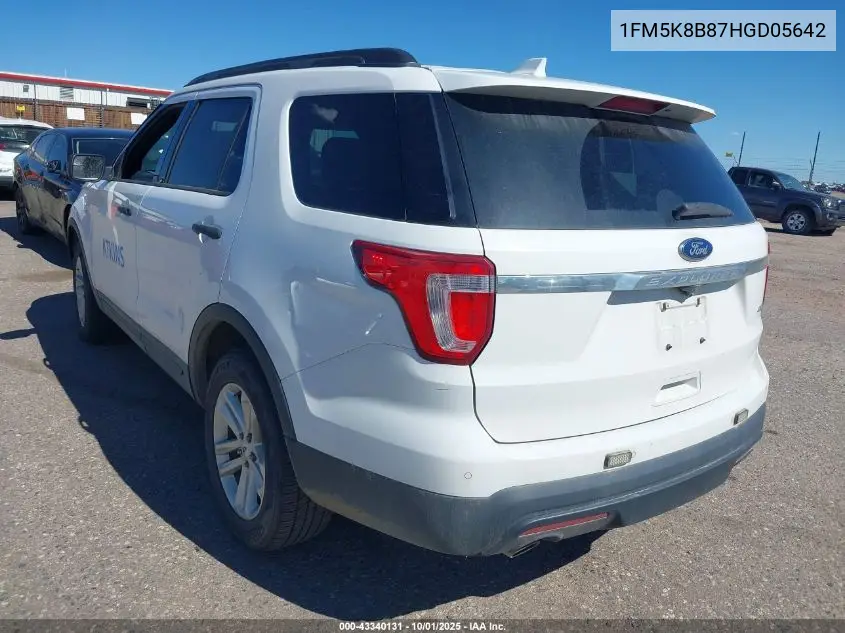 1FM5K8B87HGD05642 2017 Ford Explorer