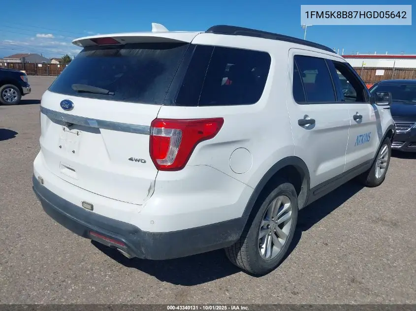 1FM5K8B87HGD05642 2017 Ford Explorer