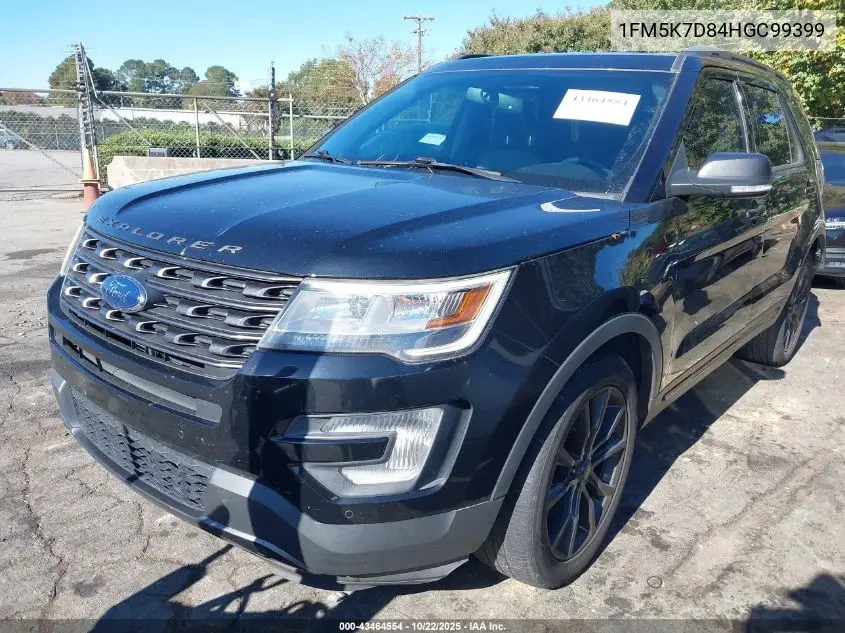 1FM5K7D84HGC99399 2017 Ford Explorer Xlt