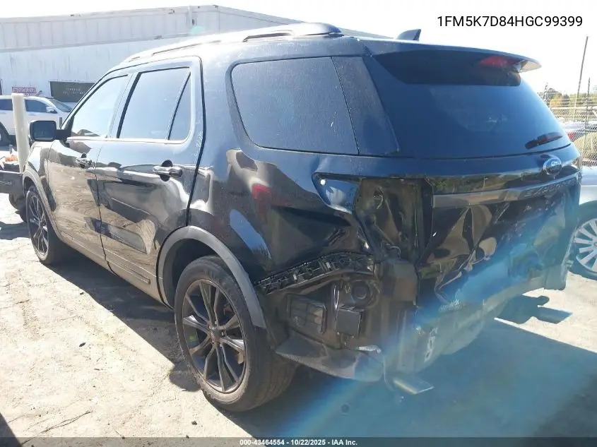 1FM5K7D84HGC99399 2017 Ford Explorer Xlt