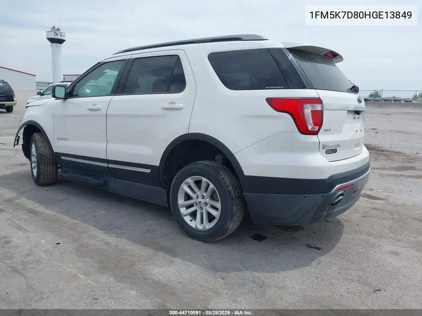 1FM5K7D80HGE13849 2017 Ford Explorer Xlt