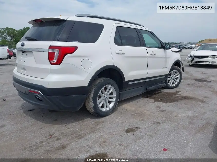 1FM5K7D80HGE13849 2017 Ford Explorer Xlt
