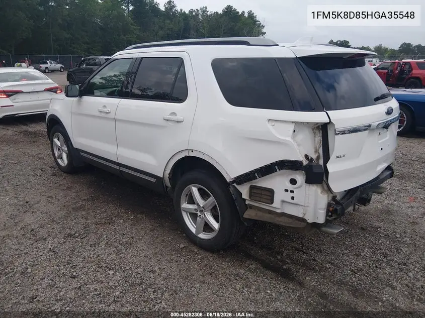 2017 Ford Explorer Xlt VIN: 1FM5K8D85HGA35548 Lot: 45282306