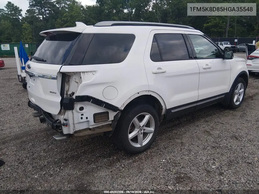 2017 Ford Explorer Xlt VIN: 1FM5K8D85HGA35548 Lot: 45282306
