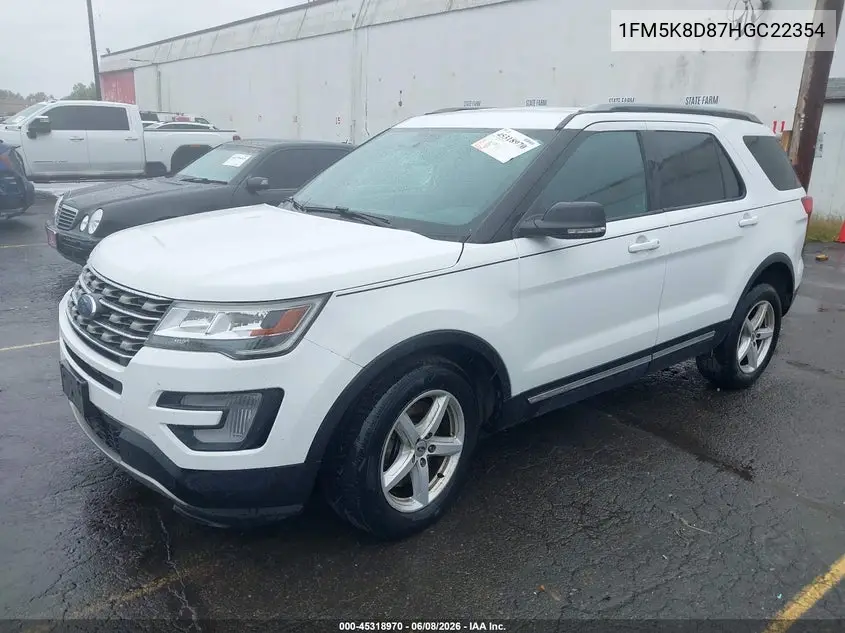 2017 Ford Explorer Xlt VIN: 1FM5K8D87HGC22354 Lot: 45318970