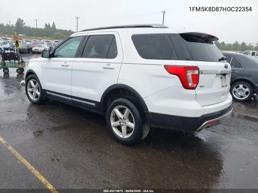 2017 Ford Explorer Xlt VIN: 1FM5K8D87HGC22354 Lot: 45318970