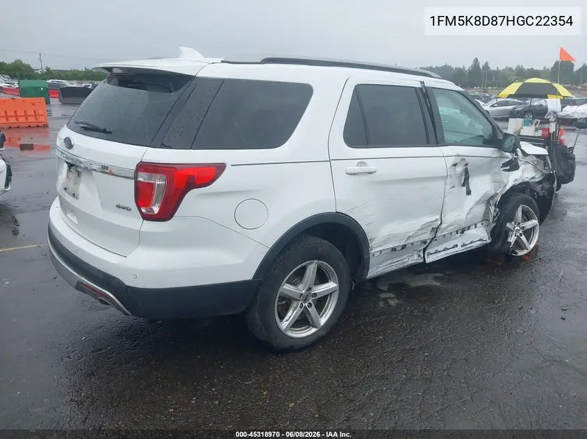 2017 Ford Explorer Xlt VIN: 1FM5K8D87HGC22354 Lot: 45318970